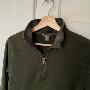 Eddie Bauer half-zip forest green fleece